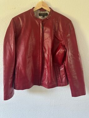Golden Bear Women's Red Leather Jacket